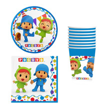 Coordinato Pocoyo Piatti Tovaglioli Bicchieri Tovaglia Componibile