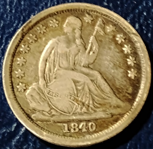 1840 seduto liberty dime 10c - seduto,