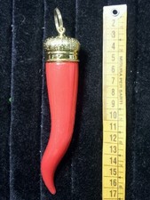 1 corno mano gobbo rosso porta