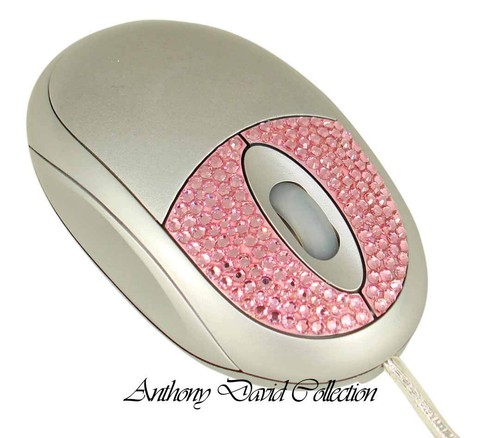 Pink crystal computer - pink, mouse