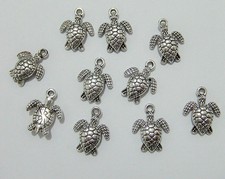 10pz charms ciondoli Tartaruga tartarughe 16x13mm colore argento tibetano bijoux