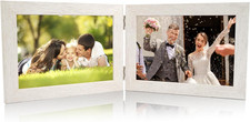 Portafoto Pieghevole in Legno Doppia,2 Cornice per 7 Pollici 13X18Cm Foto Cornic