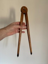 Antico grande compasso in legno - da falegname