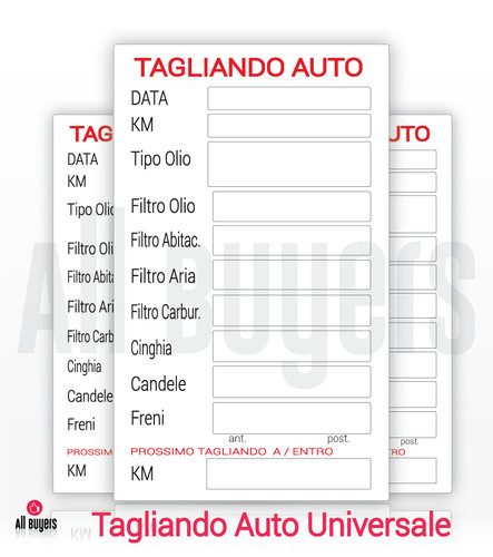 Tagliandi auto etichette - auto,