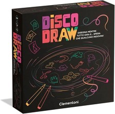 Clementoni 16704 Disco Draw Gioco da Tavolo con Lavagna Girevole e Sfide Creativ
