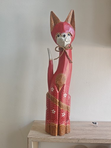 Gatto legno intagliato e - gatto,