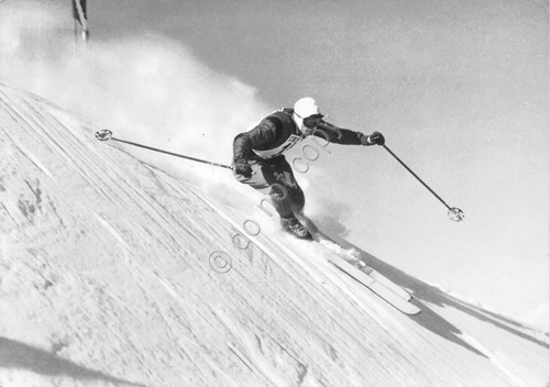 Cartolina sci slalom gigante - cartolina,