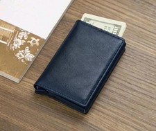 Portafoglio Uomo Pelle BLU  Porta Carte Di Credito RFID PER TESSERE  BANCOMAT