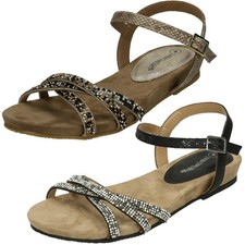Sandali Piattaforma In Pelle