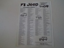 advertising Pubblicità 1985 JEEP CJ7 LAREDO/RENEGADE/CHEROKEE CHIEF/LAREDO