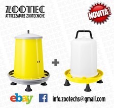 MANGIATOIA PER GALLINE A TRAMOGGIA ANTISPRECO 18KG + ABBEVERATOIO 15LT PER POLLI