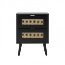 Comodino nero con cassetti - nero,