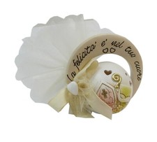 Bomboniere Cresima Icona Mitria Led Sacchetto Cuoricini Incavi