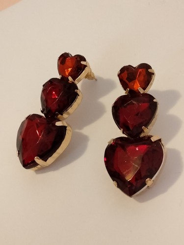 Orecchini con cuori rossi san - con,