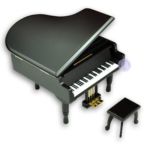 Black wooden piano - piano, box