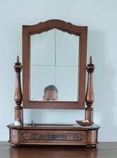 Specchiera da tavolo Specchio Da Barba Legno Noce Vintage Toeletta