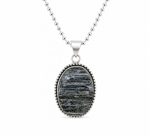Collana tormalina nera grezza - collana,