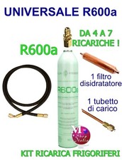 Kit Riparazione Frigorifero R600a raccordo spillo 1/4" tubo 90 cm valvola filtro