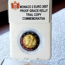 MONACO 2 EURO 2007 PROOF .GRACE KELLY TRIAL 3D COPY.COMMEMORATIVA