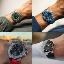 Cinturino in gomma siliconica per fascia subacquea Oris Aquis con chiusura 22-10/24-11/24-12mm