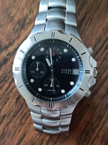 Guess steel chronograph 39mm - steel,