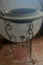 Antico Braciere In Rame Con Piedistallo