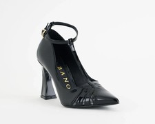 ALBANO -  DECOLLETE DONNA  TACCO ALTO CON  LACCINO A T IN VERNICE NERA 2939
