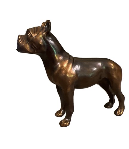 Statuina cane boxer bronzo