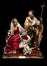 Natività stile '700 napoletano 35 cm con bambinello in legno