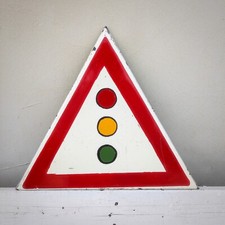 Segnale stradale cartello smaltato semaforo vintage