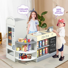 Playset negozio di alimentari per bambini con registratore di cassa e lavagna scrivibile