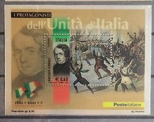 2011 ITALIA 150° UNITA' PROTAGONISTI GIOBERTI BF N 64 LAMINA D'ARGENTO MF108594