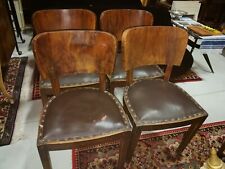 DECO'-GRUPPO 4 SEDIE-POLTRONCINE IN RADICA-VINTAGE-LEGNO