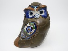 Gufo statuina ceramica ottone