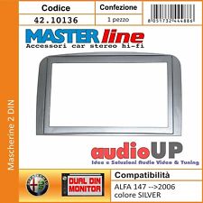 MASCHERINA AUTORADIO 2 DIN ALFA ROMEO 147 DAL 2000 AL 2006 DUE DIN COLORE SILVER