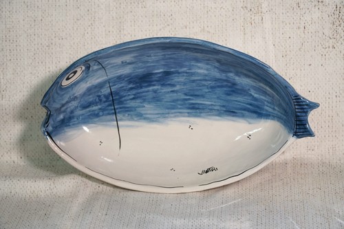 Piatto pesce profondo ceramica - piatto,