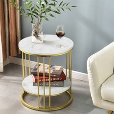 Tavolino effetto marmo rotondo tavolino oro tavolino bianco tavolino caffè DHL