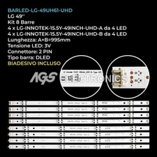 KIT 8 BARRE STRIP LED TV LG