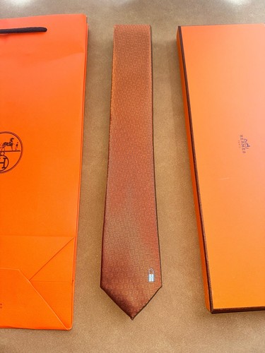 Cravatta hermès paris marrone - hermès,