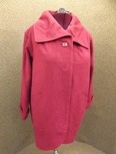 Jessica London NEW Burgundy Wool Hidden Snap Up Knee Length Stroller Coat Sz 18