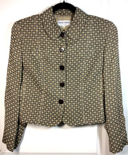 Giacca Blazer Vintage Giorgio Armani Le Collezioni Made In Italy Marrone Geometrico 6