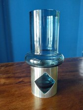 VASO VETRO AZZURRO FASCIA ARG