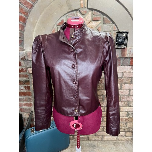 Giacca pelle oxblood rosso - oxblood,