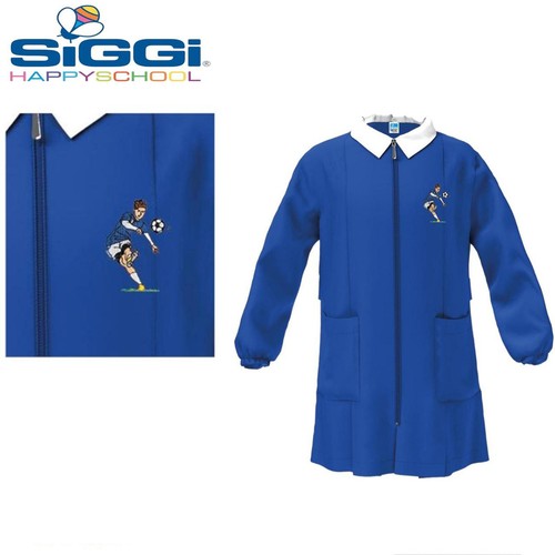 Grembiule scuola blu con zip