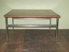 TAVOLINO SALOTTO VINTAGE ANNI 60 METALLO E FORMICA 65 X 65 MODERNARIATO TAVOLO 