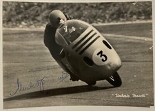MASETTI UMBERTO PILOTA MOTO FOTO AUTOGRAFA CAMPIONATO MONDIALE RECORD LAMBRETTA
