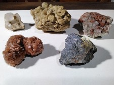 lotto minerali : fluorite-  botryoidal agata- aragonite- galena- quarzo