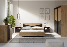 Camera da letto completa matrimoniale moderna design rovere nero Tiffany