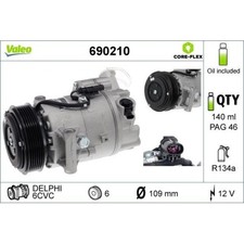 Compressore Aria Condizionata Valeo 690210 Valeo Core-flex Per Opel Vauxhall Chevrolet