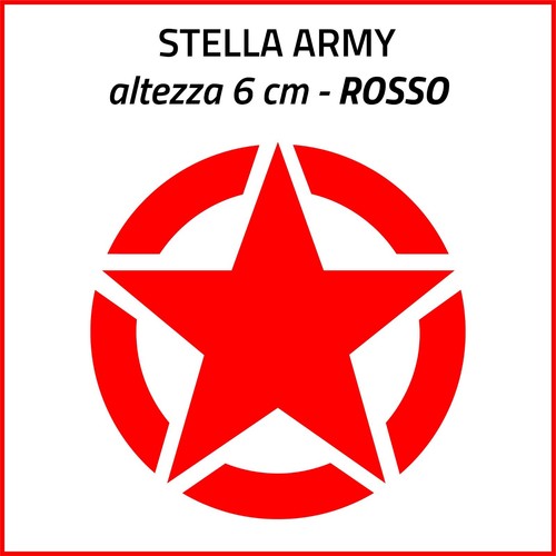 Adesivo rosso stella army - adesivo, cm